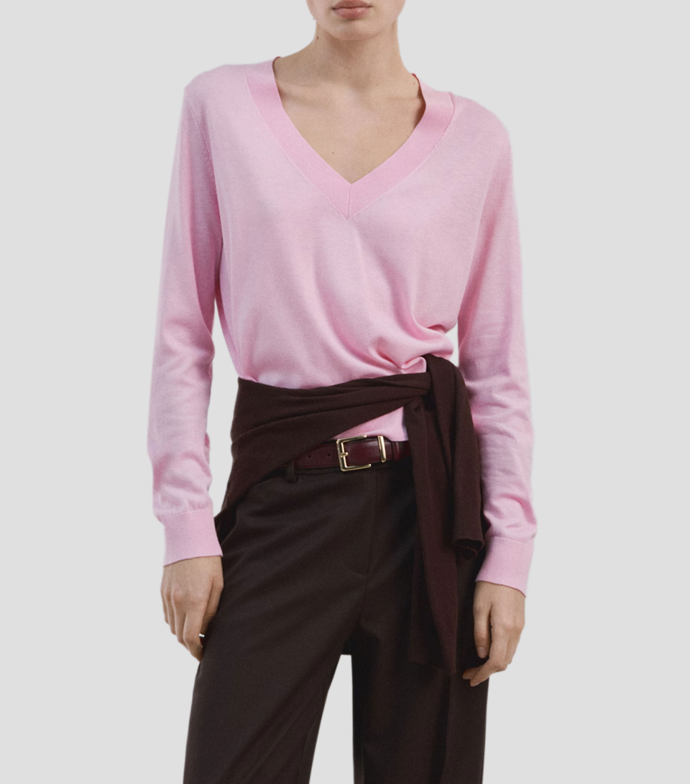 Suéter cuello V Mujer